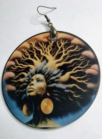 Image 5 of Root of Life Tree Earrings | Afrocentric Handmade Statement Jewelry