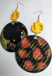 Image 3 of Afrocentric Gye Nyame Acrylic  hand paint Earrings
