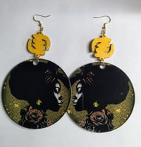 Image 2 of Afrocentric Gye Nyame Acrylic  hand paint Earrings