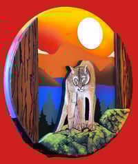 Image 3 of Cougar Diorama - Handmade 3D Wooden Wall Hanging Artwork
