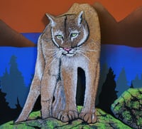 Image 9 of Cougar Diorama - Handmade 3D Wooden Wall Hanging Artwork