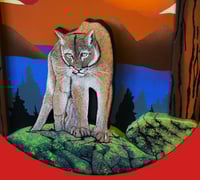 Image 10 of Cougar Diorama - Handmade 3D Wooden Wall Hanging Artwork