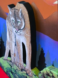 Image 12 of Cougar Diorama - Handmade 3D Wooden Wall Hanging Artwork