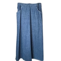 Image 2 of Women Pendleton Vintage Denim Maxi Skirt,  SZ 12  large pockets & side slits . 