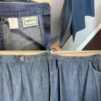 Image 3 of Women Pendleton Vintage Denim Maxi Skirt,  SZ 12  large pockets & side slits . 