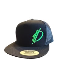2 Doses Logo SnapBack Black W/ Ooze Green Embroidery 
