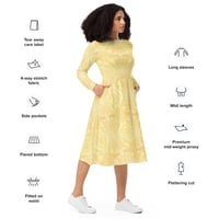 Image 11 of Sunny Hibiscus Long Sleeve Midi Dress