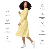Image 12 of Sunny Hibiscus Long Sleeve Midi Dress