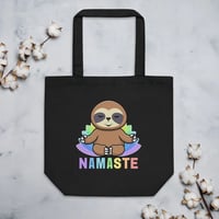Colorful Sloth Yoga Namaste Eco Tote Bag
