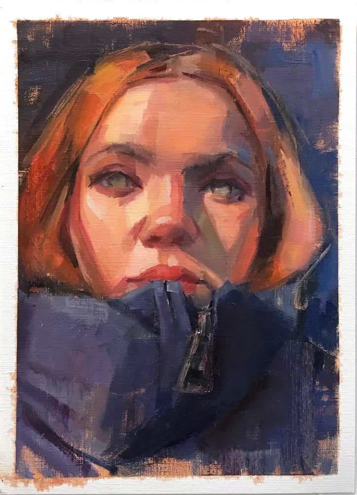 Image of Smerdon Toast Studies: Girl with blue parker