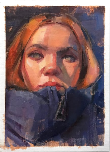 Image of Smerdon Toast Studies: Girl with blue parker