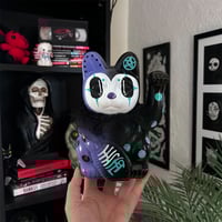 PURPLE & BLACK CLOWN 18CM LUCKY CAT