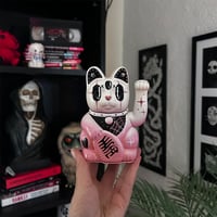 WHITE & PINK 13CM LUCKY CAT