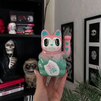 PINK & GREEN 13CM LUCKY CAT
