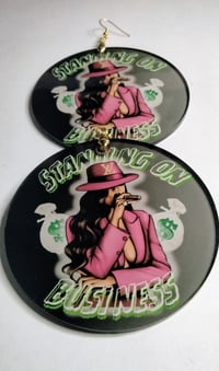 Image 1 of Standing on Business Acrylic Statement Earrings