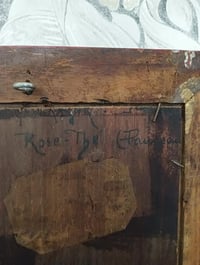 Image 4 of Portrait ancien à l'huile sur bois