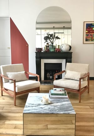Image of Fauteuil BZ bleu denim
