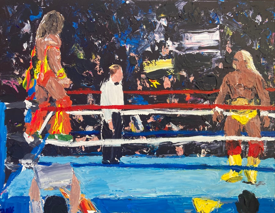 Image of Warrior vs Hogan (original painting)