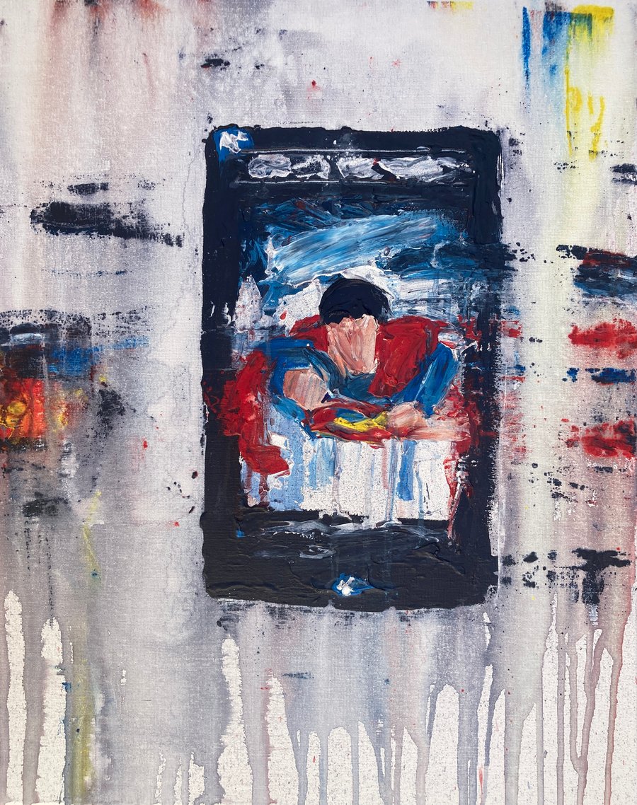 Image of Superman VHS ( original painting)