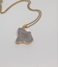 White Agate Golden Necklace 