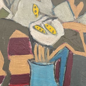 Image of Contemporary Painting. 'Lilies and Pidgeon,' Marc Taylor