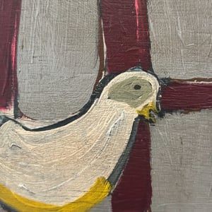 Image of Contemporary Painting. 'Lilies and Pidgeon,' Marc Taylor