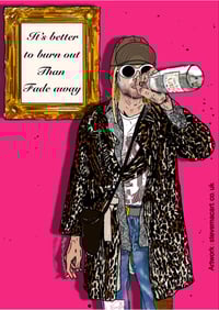 Kurt Cobain - Nirvana print - Pink