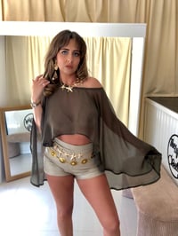 Image 2 of Khaki Green Cape Top
