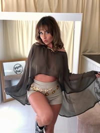 Image 1 of Khaki Green Cape Top