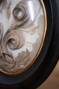 Image 2 of Victorian Era Momento Mori Mourning Hair Art Picture Frame