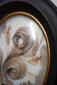 Image 4 of Victorian Era Momento Mori Mourning Hair Art Picture Frame