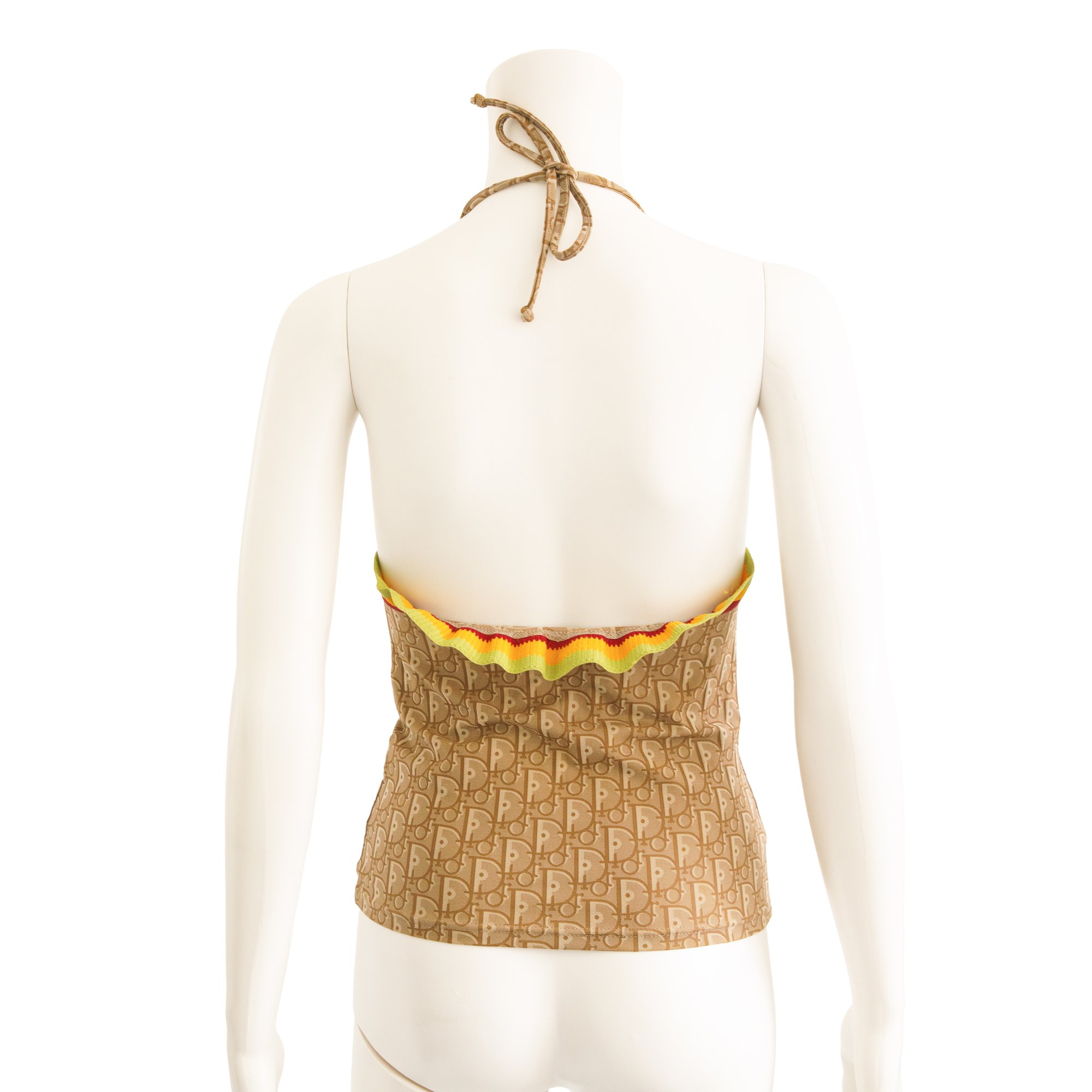 Image of Christian Dior 2004 Rasta Monogram Swim Halter Top 