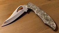 Image 1 of Windy Ridge Designs Custom Spyderco Byrd Knife. Sterling and Nickel Silver scales