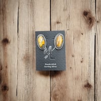 Bumble Bee Jasper Oval Studs