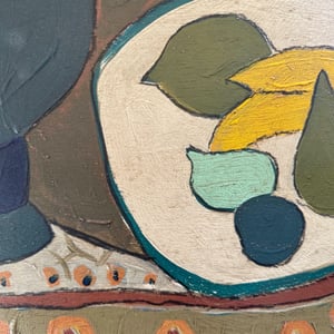 Image of Contemporary Painting, 'Blue Jug and Fruit,' Marc Taylor.