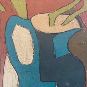 Image of Contemporary Painting, 'Blue Jug and Fruit,' Marc Taylor.
