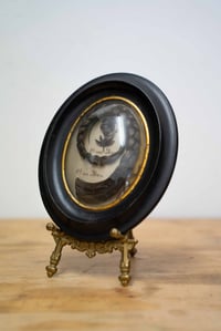 Image 1 of Victorian Era Momento Mori Mourning Hair Art Picture Frame - Medium