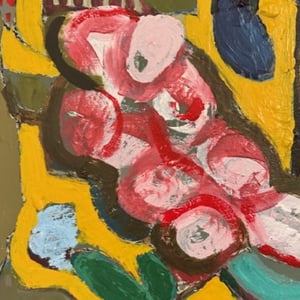 Image of Contemporary Painting. 'Iris and Roses,' Marc Taylor.