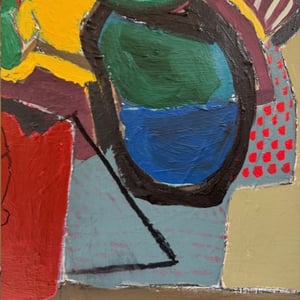 Image of Contemporary Painting. 'Iris and Roses,' Marc Taylor.