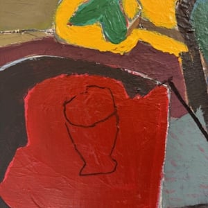 Image of Contemporary Painting. 'Iris and Roses,' Marc Taylor.