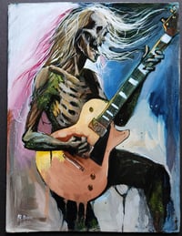 Image 1 of Heavy Metal Living Dead Guitarist - Oil Painting