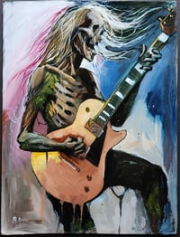 Image 2 of Heavy Metal Living Dead Guitarist - Oil Painting