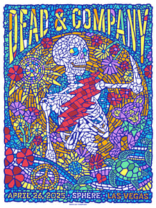 Image of Dead & Company Sphere 2025 Main White Show Poster