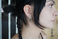 Image 3 of Silver Burst Huggie Earrings