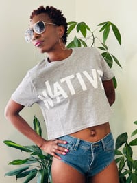 Image 3 of LA Native Heather Grey Crop