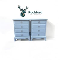 Image 1 of Stag Minstrel Tall 4 Drawer Bedside Cabinet/Drawers In Grey