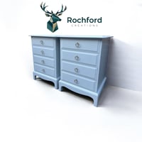 Image 2 of Stag Minstrel Tall 4 Drawer Bedside Cabinet/Drawers In Grey