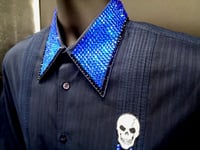 Image 16 of Vintage Hugo Boss dress shirt with blue rhinestones
