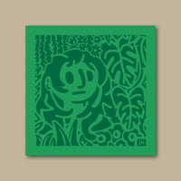 Image 1 of "Girl With Plants (Green/Green Edition)" Screen Print