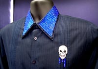 Image 9 of Vintage Hugo Boss dress shirt with blue rhinestones